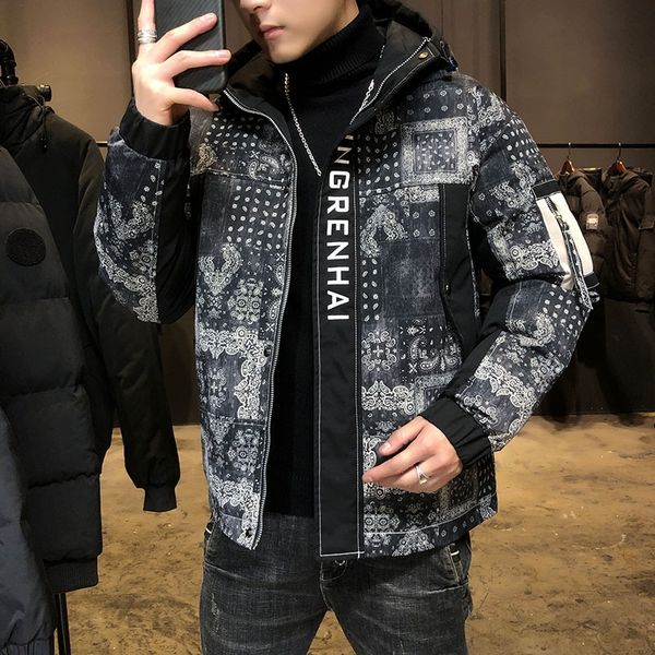 

6qts batmo duck winter white 2018 down jacket warm coat parkas warm liner down jackets male men clothes rabbit fur collar plus, Black