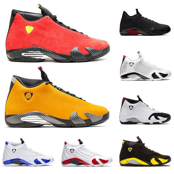 

new jumpman 14 14s xiv mens basketball shoes se black ferrar red candy cane desert sand red suede trainers sneakers, White;red
