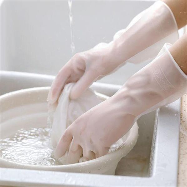 

household plastic cleaning gloves waterproof durable wear-resistant gloves kitchen washing dishes/clothes thin