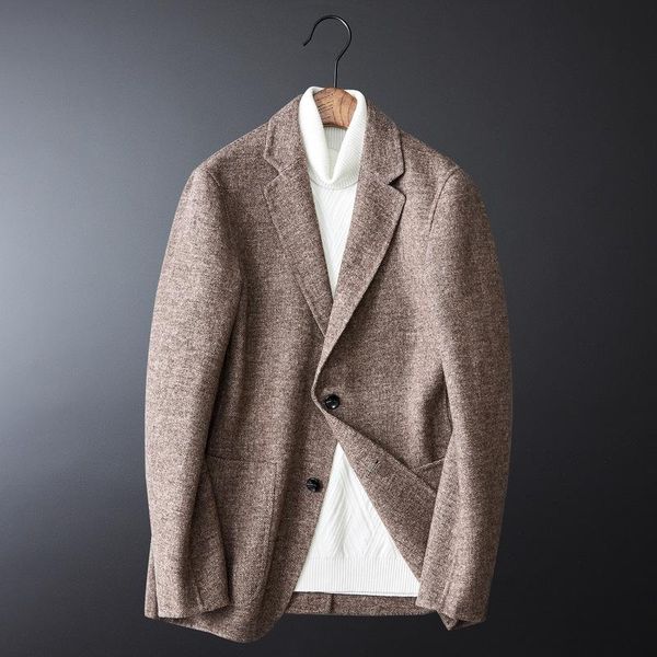 

men's wool & blends double faced suit coat, Black