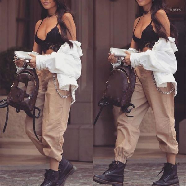 

pure color sports casual pants for women harem pants wide leg women long sprots fashion streetwear chain1, Black;white