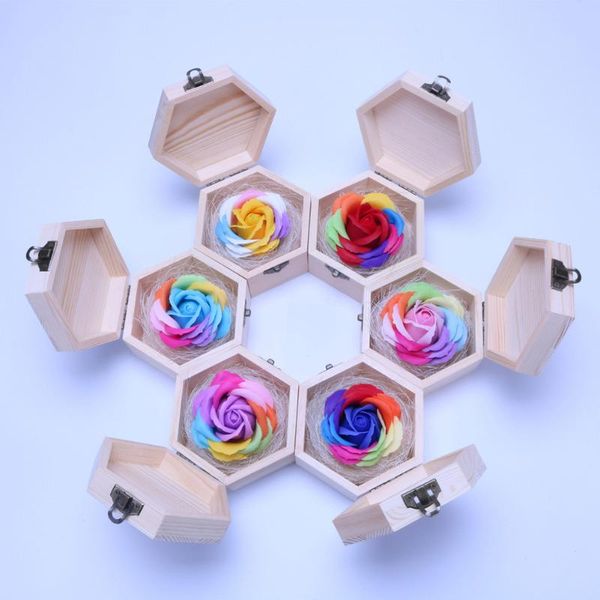 

decorative flowers & wreaths simulation rose bath box body flower floral soap scented wedding valentine's day gift christmas decor