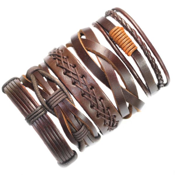 

wholesale random 10pcs mix styles braided leather or specific 5pcs female male bracelets wrap bangle party gift sqchuu b, Golden;silver