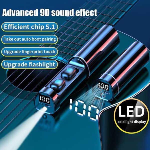 

bluetooth headset pull-out wireless earphone tws true stereo with microphone touch music with charging boxmicrophone led display