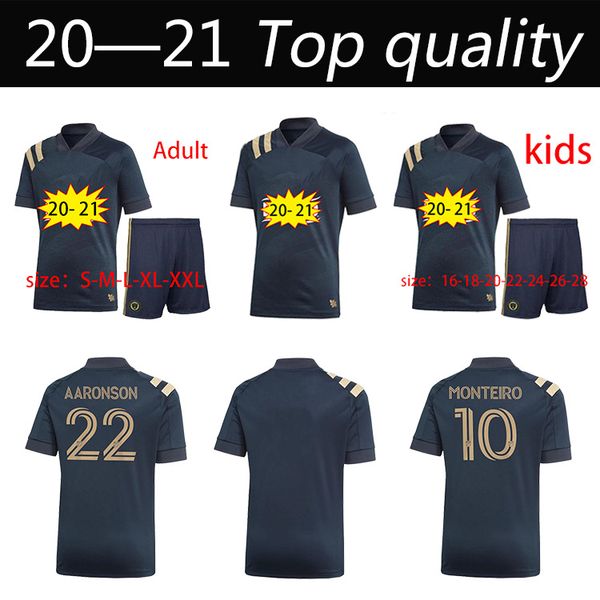 

2020 philadelphia союз футбол джорки mls # 10 monteiro bedoya униформа 2020/21 # 22 aaronson przybylko футбольные мужчины детские кит рубашк, Black;yellow