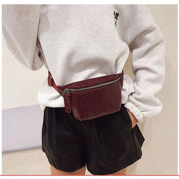 

hbp waist bag women pu leather fanny pack fashion belt bag women phone pouch casual black chest