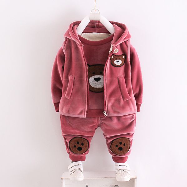 

baobaoqiu suit 2020 new winter children's and girls' clothes, White