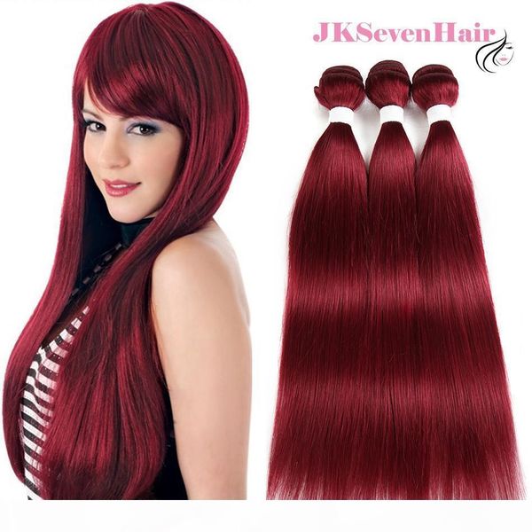 

99j straight virgin brazilian hair 3 bundles #99j red malaysian peruvian indian 100% unprocessed human hair weaves, Black