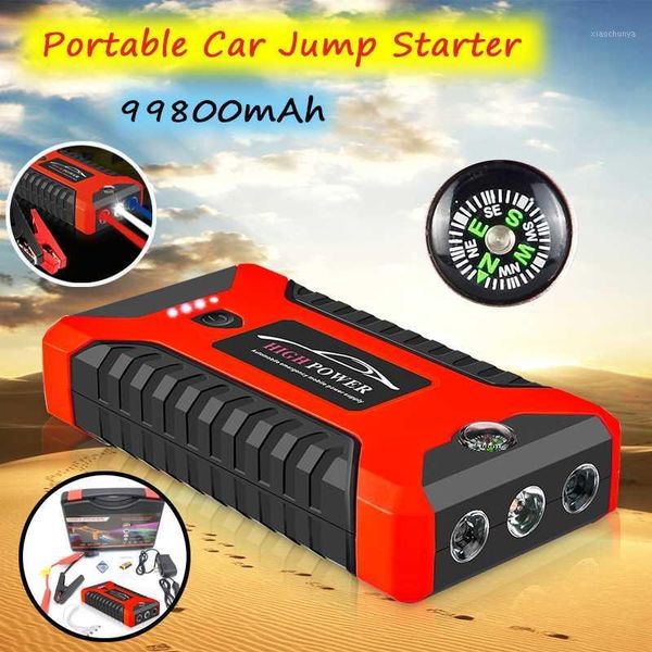 

portable car jump starter 99800mah multifunctional car mobile power bank with led light lithium ion battery emergency charger1