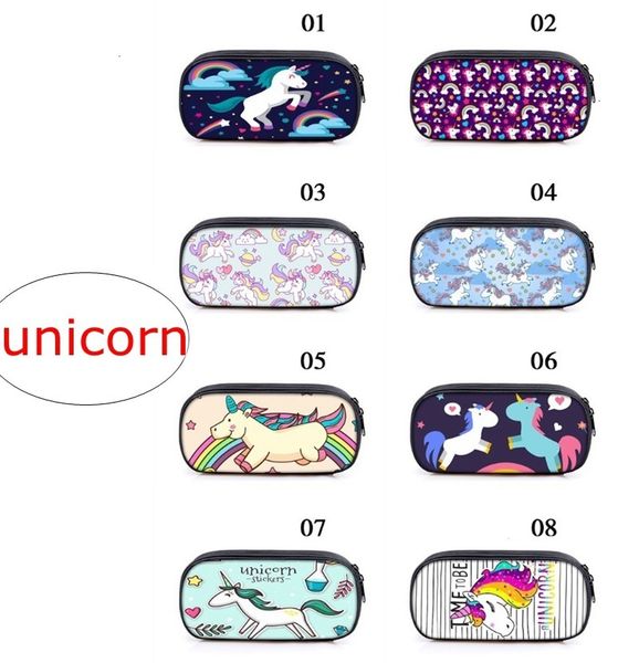 

multifunction big pencil print unicorn capacity full fashion case cartoon printing waterproof polyester pencil