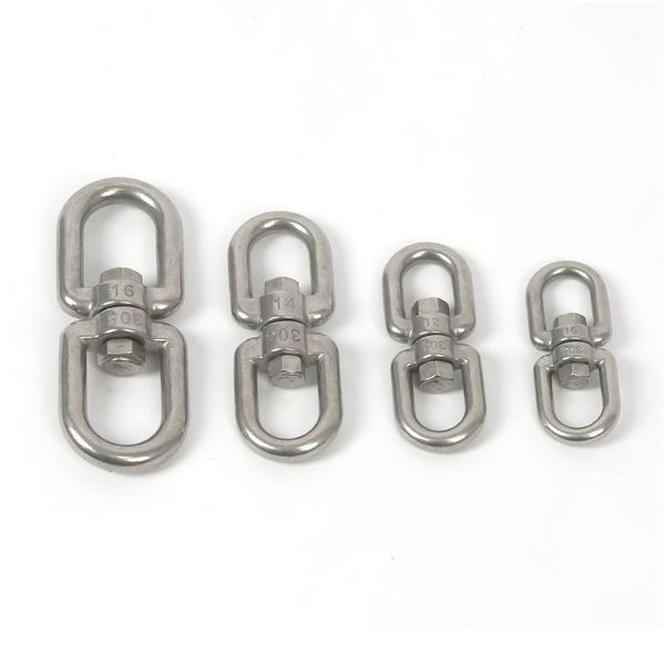 

50pcs 304 stainless steel 8 shape rotary buckle safety climbing swivel ring hook eye to eye connectors carabiner cla qylqmb