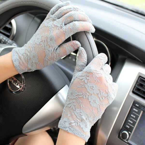

new black white pink red fashion women lady lace party dressy gloves summer full finger sunscreen gloves for girls mittens h qylwyg