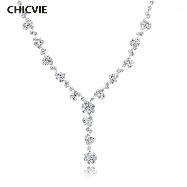 

chicvie new statement snowflake necklaces silver for women ethnic collar sterling jewelry love crystal choker necklace sne1507971