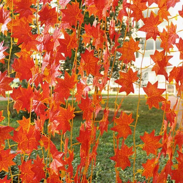 

12pcs 2.4m autumn decoration leaves garland artificial fake foliage string thanksgiving christmas garden decor1