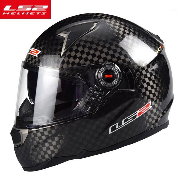 

motorcycle helmets genunie ls2 ff396 carbon fiber full face helmet dual visor moto with anti-fog lens100% original ls21