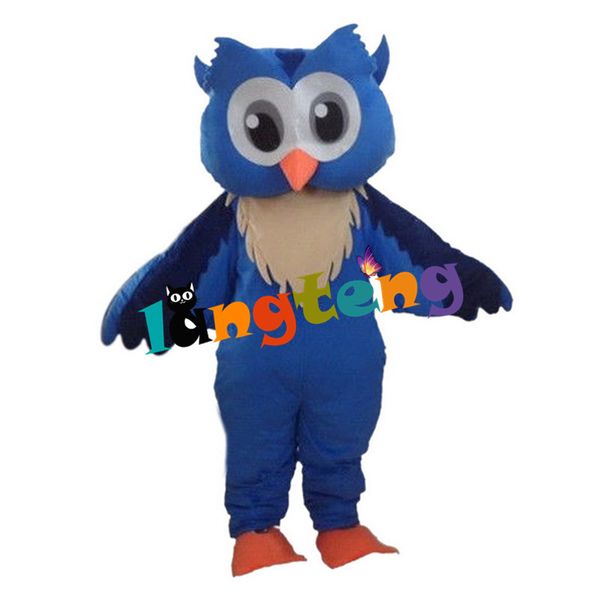 Costumes de mascotte103 104 Costume de mascotte hibou bleu et marron Costume de personnage de dessin animé adulte Costume Activité de l'entreprise