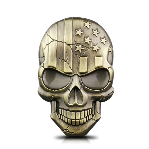 

autocollants de voiture car personality american flag skull logo modified stereo metal bumper side logo body scratch decoration stickers