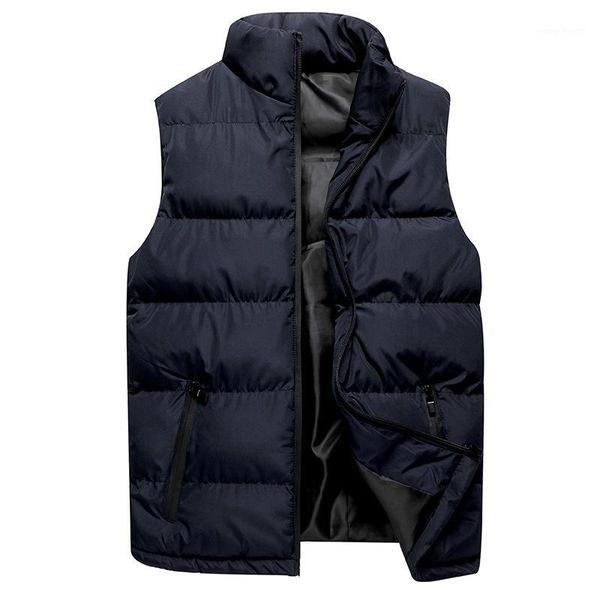 

5xl cotton vest men winter jackets vests man thick sleeveless coats male warm padded waistcoat men gilet veste homme1, Black;white