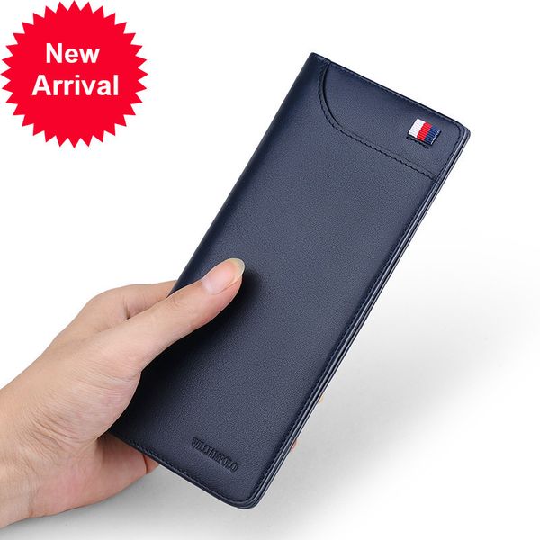 

ultra thin bones long bag wrapper men genuine leather wallet credit holder multi card case pocket p302, Red;black