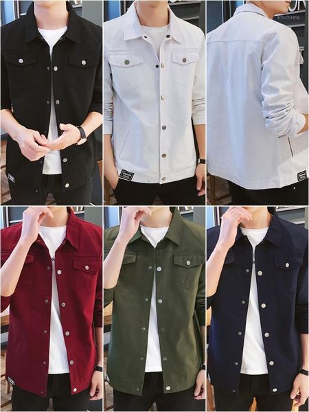 

spring 2020 new male coat leisure wild korean fashion denim jacket men autumn fall clothes1, Black;brown