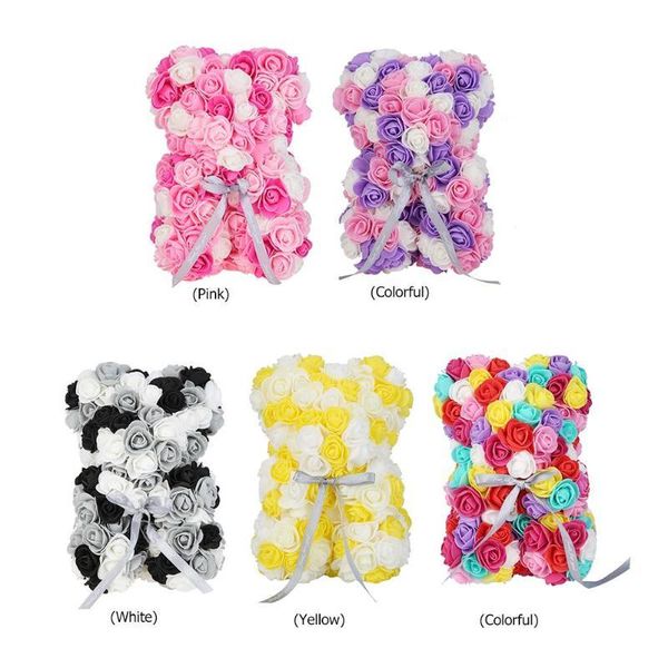 

christmas day dried flower handmade gifts birthday valentine rose decor flower bear wedding gifts party rose vvcsb