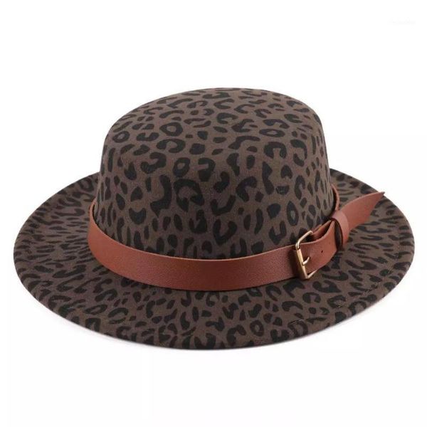

ins new 6 colors fashion leopard hats adults men elegant fedora hat band brim jazz hats stylish panama caps1, Yellow
