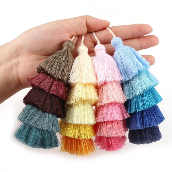 

1pc mix 5 layered tassel drop earring pendant charm jewelry accessories for keychain diy jewelry apparel making height 12.5cm h sqcuav