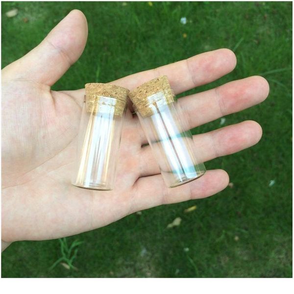 

12ml empty glass test tube bottles with cork ser transparent mini vials jars food spice bottles 100pcs bbyxww