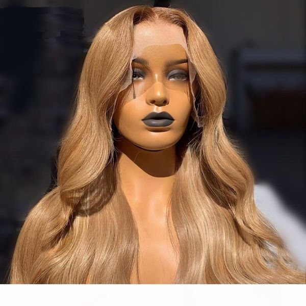 

european body wave ginger blonde 13x6 lace front human hair wigs with baby hair full lace wigs for black women natural hairline, Black;brown