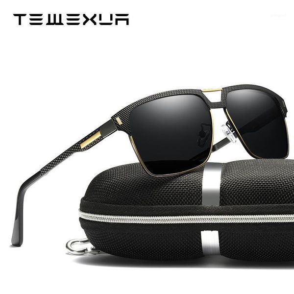 

sunglasses tewexua brand style fashion polarized square half frame men women metal frames driving sports leisure uv4001, White;black