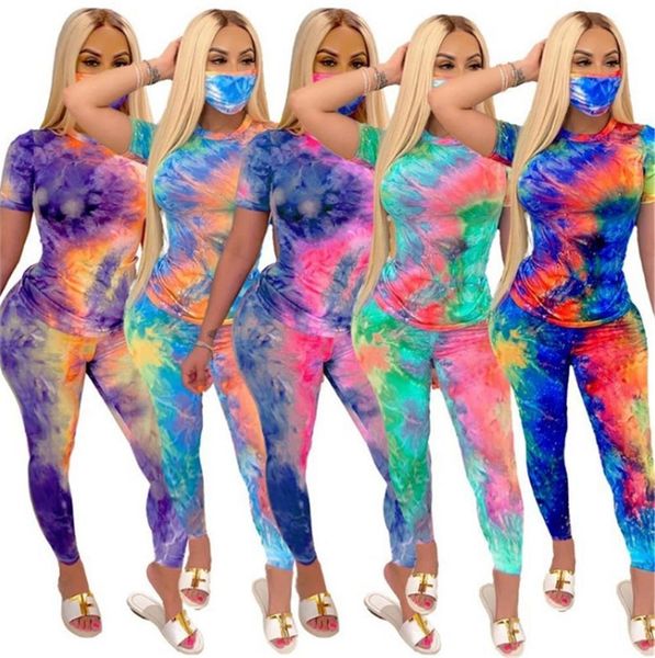 

two piece set tracksuit women 2 piece set female tie dyeing and leggings sportswear suit summer clothes ropa de mujer, Gray