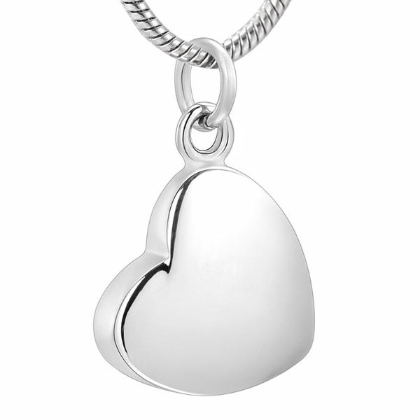 

chains ijd9416 stainless steel cremation white blank heart keepsake for ashes urn memorial pendant necklace men with chain jewelry, Silver