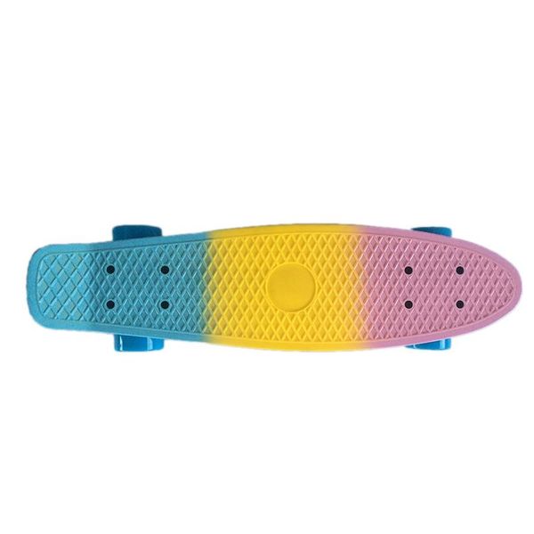 

skateboarding 22 inch colorful resilience pu four-wheel small fish board plastic skateboard single tilt deck youth ska