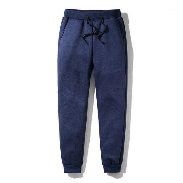 

men thick fleece thermals trousers outdoor winter warm casual pants joggers sports -mx81, Black