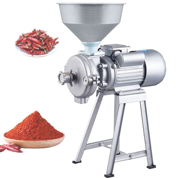 Kommerzielle Trocken-Nass-Erdnussbuttermaschine, 2200 W, Getreidemühle für Bohnen, Tofu, Sesam, Chilisauce, Maismehl, Refiner