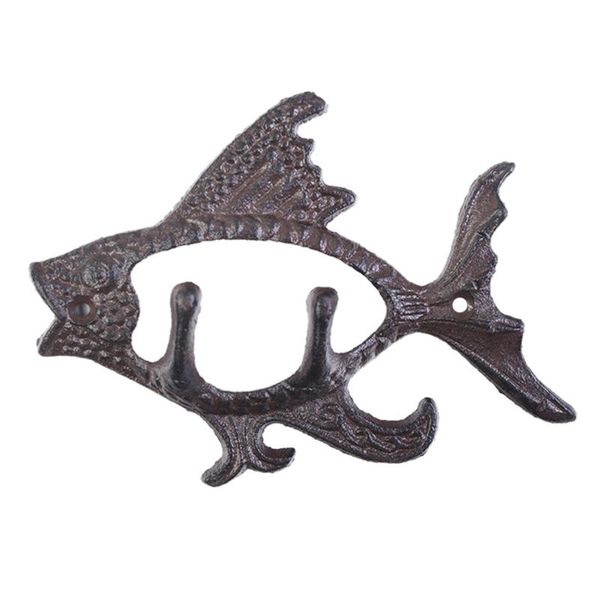 

hooks & rails fish with two ocean series cast iron wall hook mount towel hanger for hat, key, coats