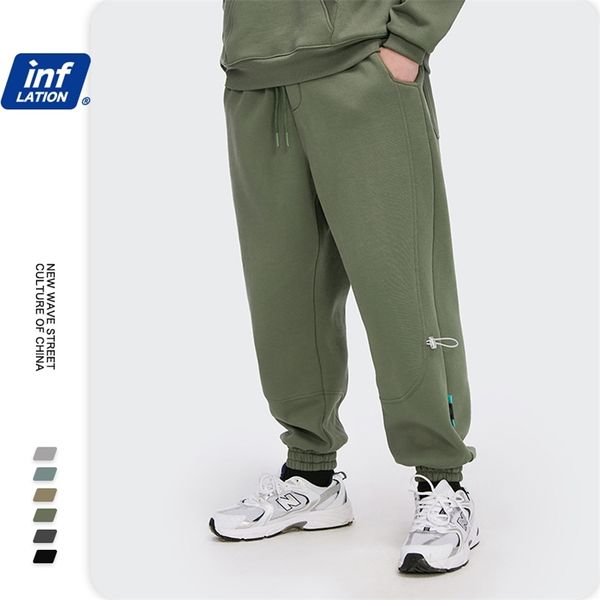 Inflazione Fleece Fisio Fit Fit SweatPant in Pure Color Winter Inverny Elastic SweatPant Streetwear Streetwear Uomo Pantaloni da uomo 3206W 201221