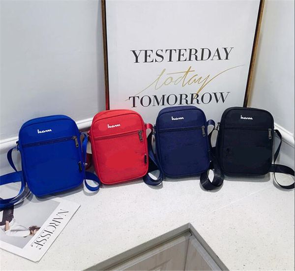

letter design crossbody messenger bags nylon shoulder bag men women teenager fanny pack outdoor travel phone pouch protable wallet chest bag