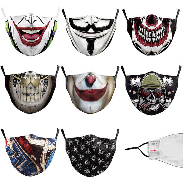 

designer face mask fashion cotton droll reusable face mask skull flag digital sports halloween cosplay face masks dust warm windproof mask