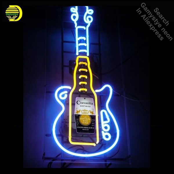 

неоновые знаки для coron guitar neon light sign pire bar pub neon light sign store дисплей лампы стекло с прозрачной доской dropshipping