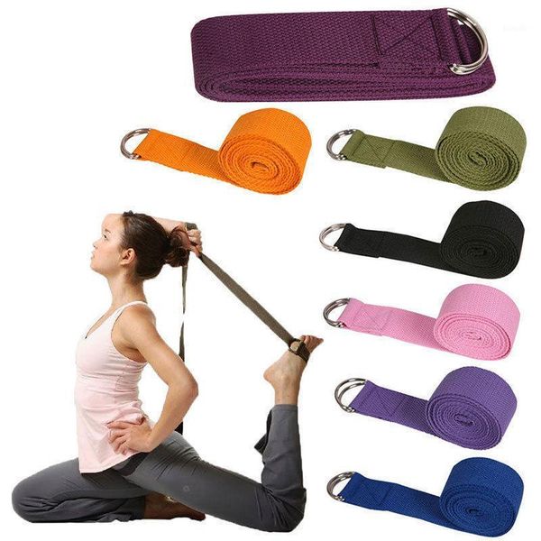 

new sport yoga stretch strap d-ring belts gym waist leg fitness adjustable belt1