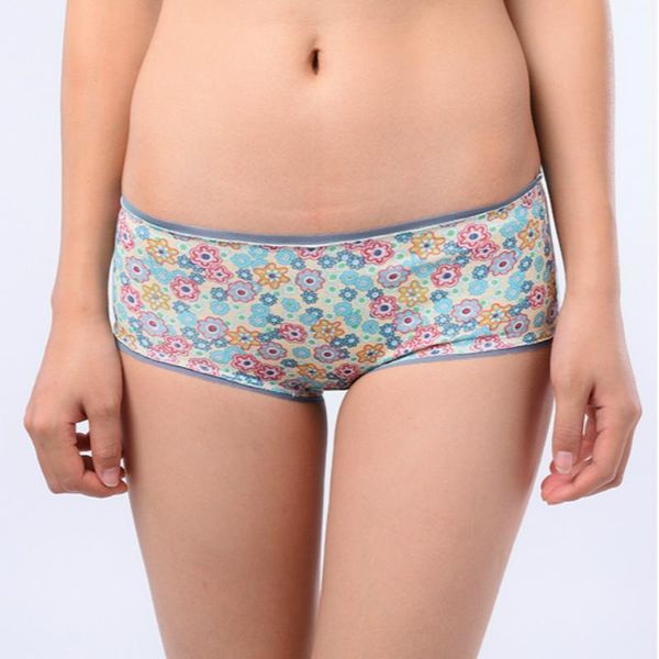 

women's panties 2021 cute comfortable fresh garden small floral hip stretch cotton waist pants boyshort women's underwear1, Black;pink