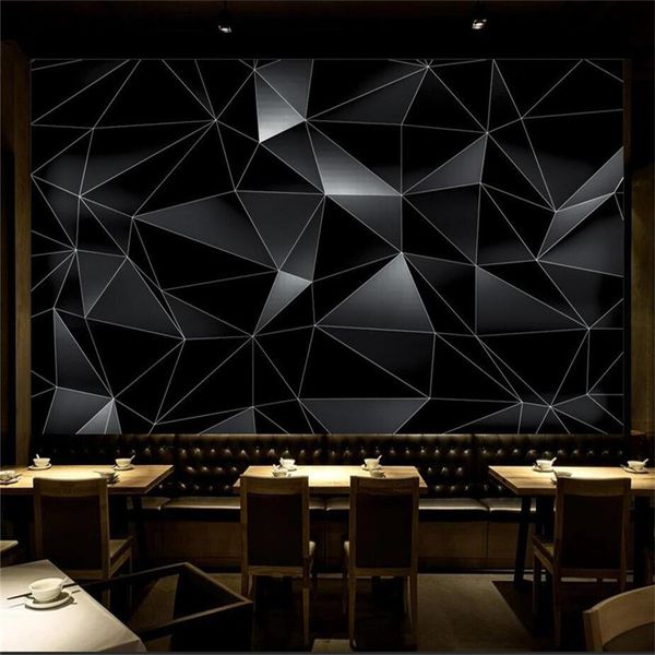 

custom modern abstract 3d black geometric p wall paper room 3d wallpapers