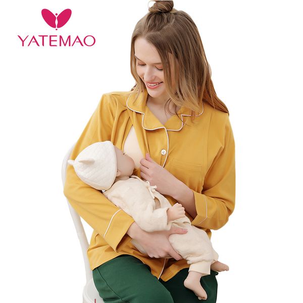 

yatemao new fashion pajyma pajyma одежда для беременных одежда для беременности одежда беременность легко грудное вскармливание хлопок с дли, White