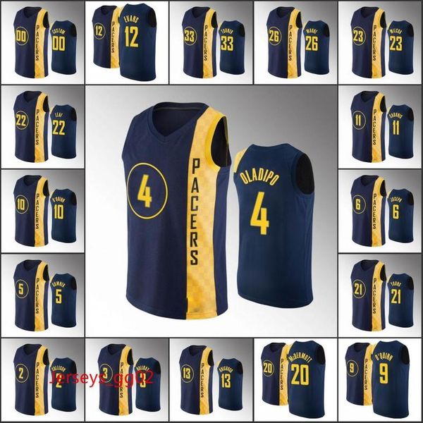 

indiana pacers men victor oladipo aaron holiday doug mcdermott domantas sabonis navy nba custom jersey, Black