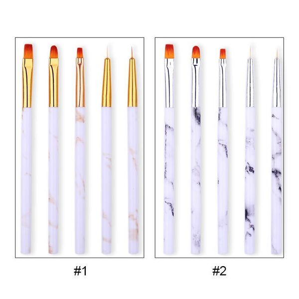 

5 pcs/set liner painting brush uv gel drawing brush pen liner brushes acrylic pens marble handle diy nail a jllapv