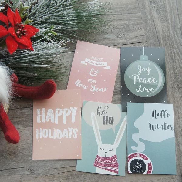 

10pcs christmas winter forest style card as scrapbooking party invitation diy decoration gift card message card postcard sqcdtk