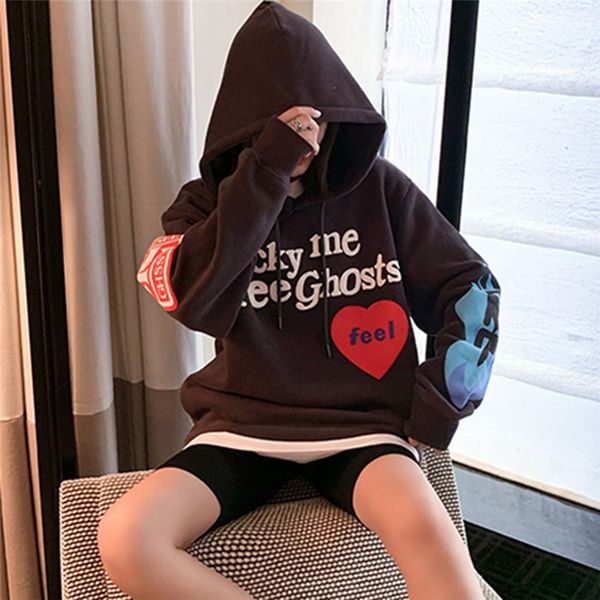 

kanye long print women sweatshirts winter sleeve plus fashion pullovers autumn size new hoodies letter loose woman clothing vsldn, Black