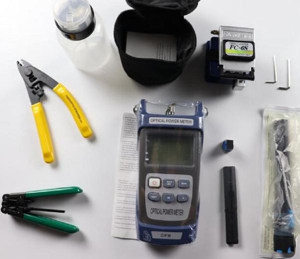 

fiber optic equipment ftth tool kit with fc-6s cleaver&optical power meter device