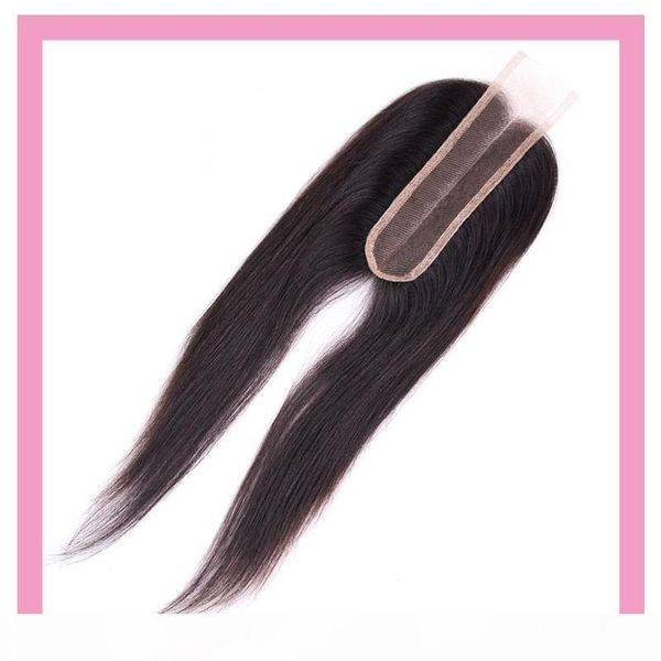 

peruvian human hair lace closure 2x6 lace size virgin hair natural color straight 2 by six closure with baby hair, Black;brown